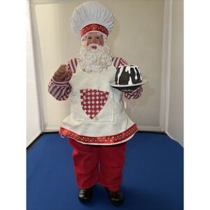 Vintage Merry Brite Chef Santa Fabricmache 11"